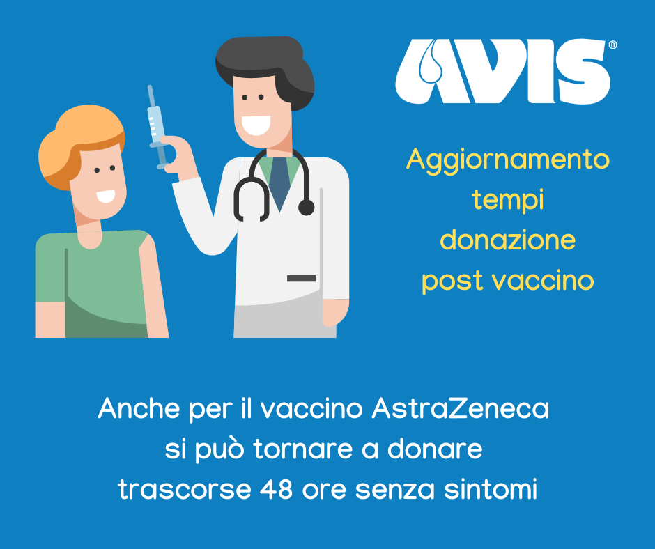 Vaccino Astrazeneca e Donazione sangue Avis
